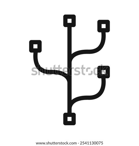 Code branch icon Thin line flat illustration