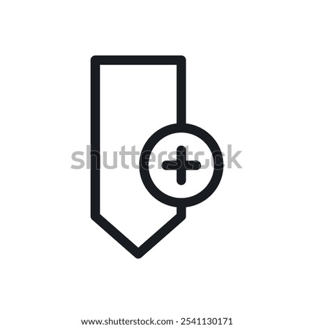 Bookmark add icon Thin line flat illustration