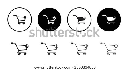 Add to cart icon Thin line flat illustration