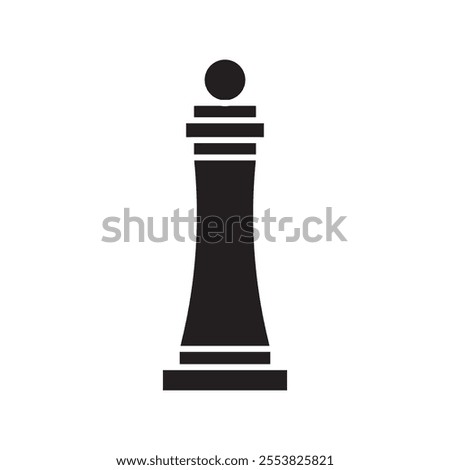 Chess pawn icon Thin line flat illustration