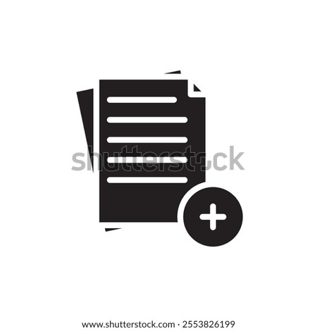 Add document icon Thin line flat illustration