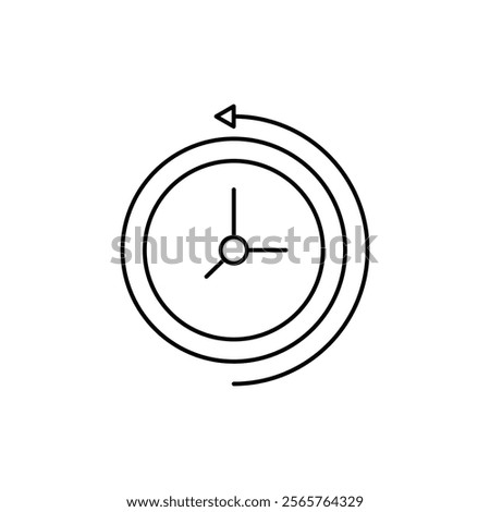 Time Travelling icon line art vector