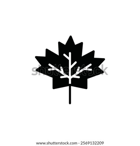 Maple leaf icon Vector flat thin line illustration