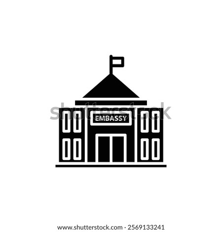 Embassy icon Vector flat thin line illustration