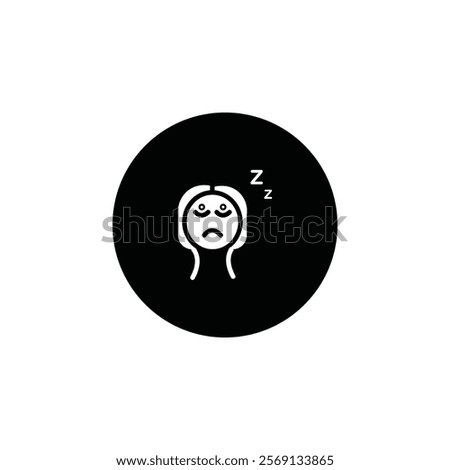 Cant fall asleep icon Vector flat thin line illustration