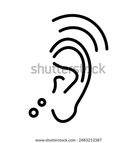 Assistive listening systems icon linear logo mark in black and white