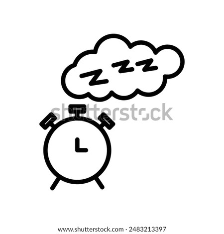 Alarm snooze icon linear logo mark in black and white