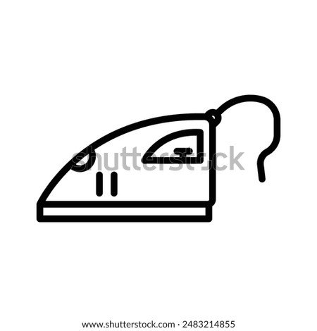 Electric Iron icon linear logo mark in black and white
