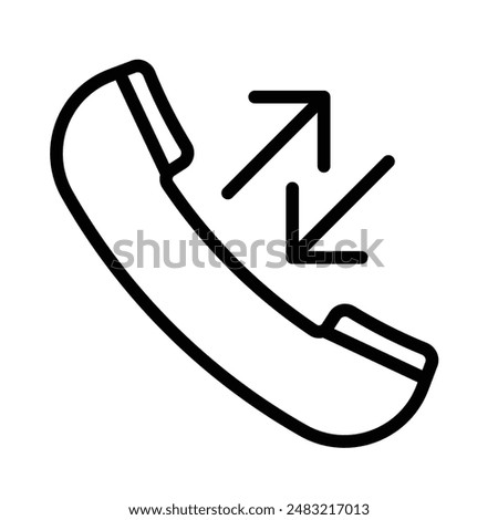 incoming outgoing calls icon linear logo mark in black and white