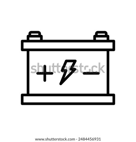 Car battery linear logo mark in black and white