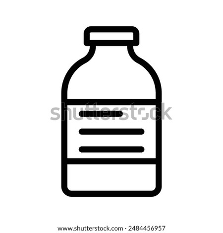 injection vial linear logo mark in black and white