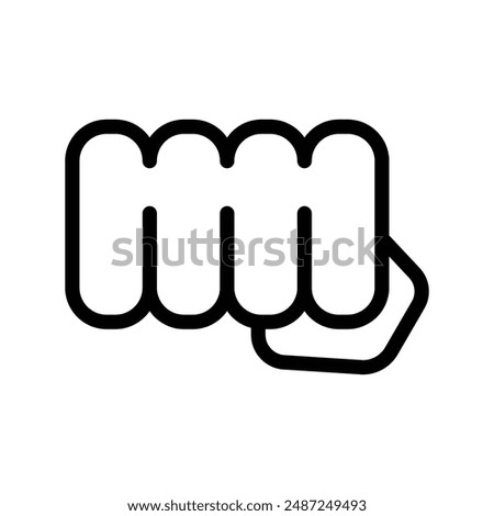 punch fist hand linear logo mark in black and white