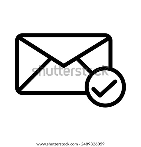 check message linear logo mark in black and white