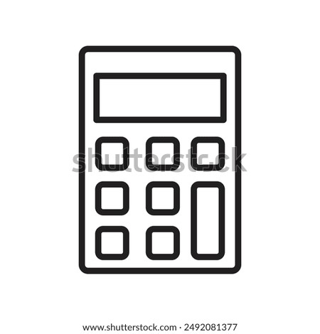 Calculator icon linear logo mark in black and white