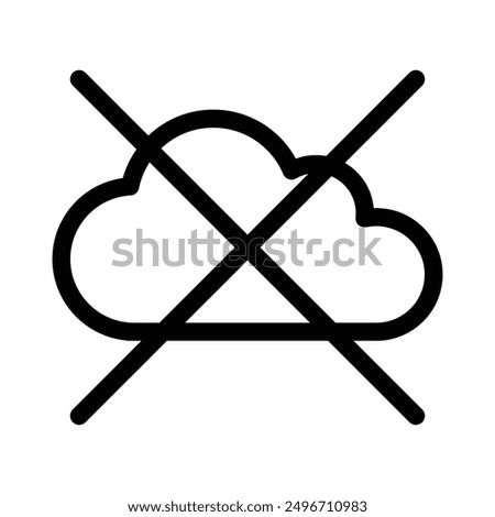 cloud sync disable icon linear logo mark in black and white