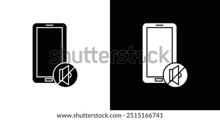 silent phone icon Outline sign symbol set