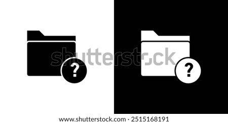 Folder with questionmark icon Outline sign symbol set