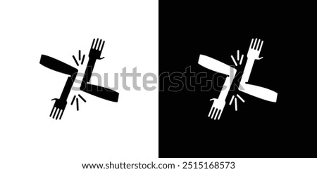 elbow greeting icon Outline sign symbol set