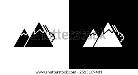 avalanche icon Outline sign symbol set