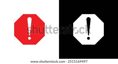 alert warning spam octagon icon Outline sign symbol set