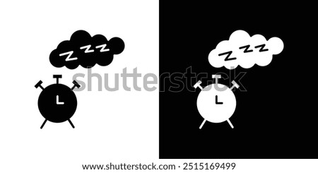 Alarm snooze icon Outline sign symbol set