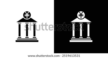 Japanese bank icon linear logo isolated