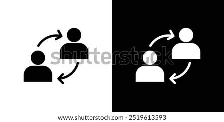 User switch icon linear logo isolated