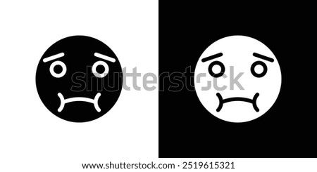 Nauseated emoji icon linear logo isolated