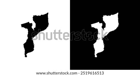 Mozambique map icon linear logo isolated