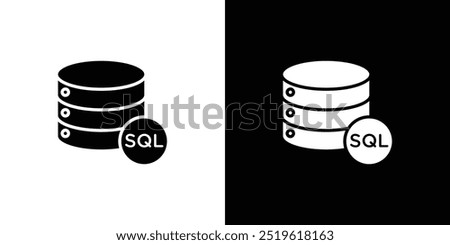 SQL server icon linear logo isolated