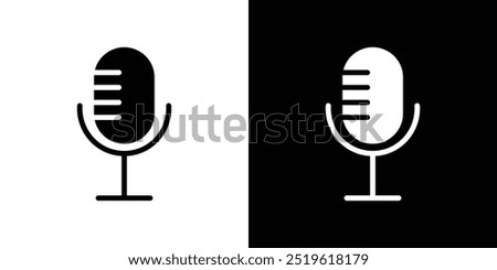 Mic button icon linear logo isolated