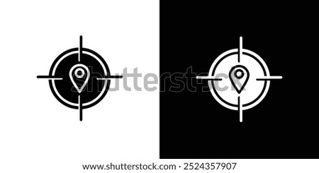 Crosshair location pin icon Art design illustration