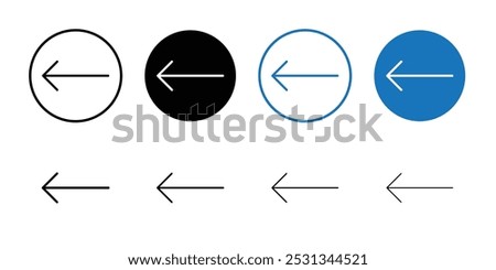 Arrow left icon linear logo isolated