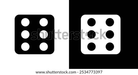 Dice Six Icon linear logo isolated