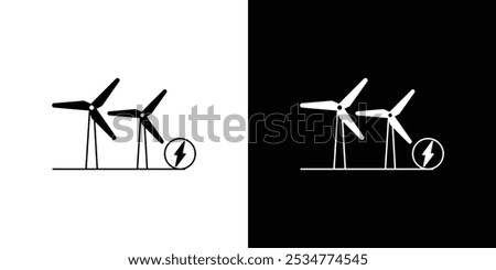 Wind power plant icon linear logo isolated