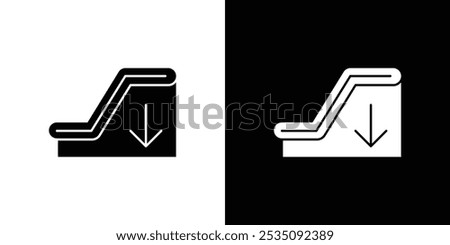 Escalator down icon linear logo isolated