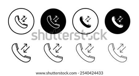 incoming outgoing calls icon Art design illustration