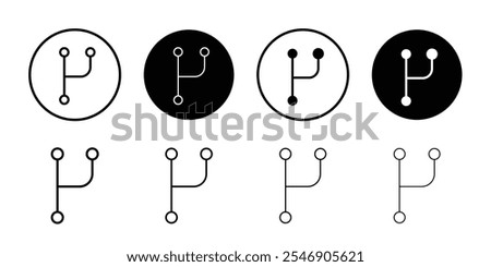 Code branch icon linear logo isolated