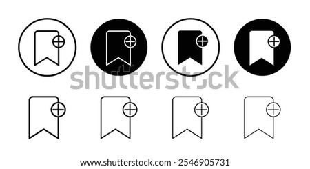 Bookmark add icon linear logo isolated