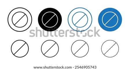 Blocked icon linear logo isolated