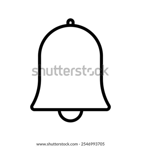 Notification bell icon linear logo isolated