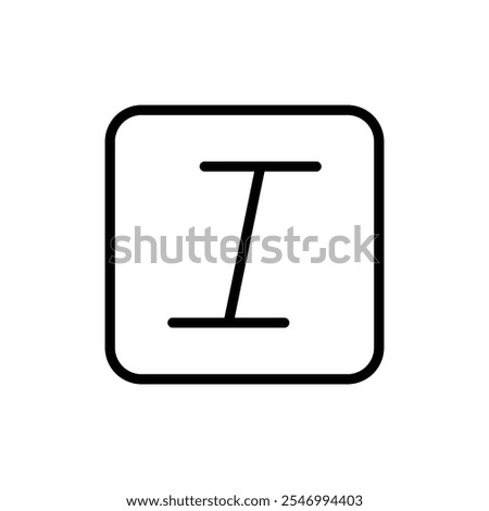 Italic button icon linear logo isolated