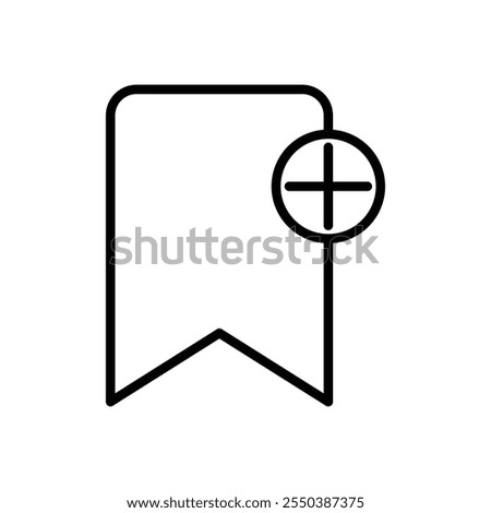 Bookmark add icon linear logo isolated