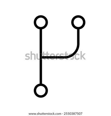 Code branch icon linear logo isolated