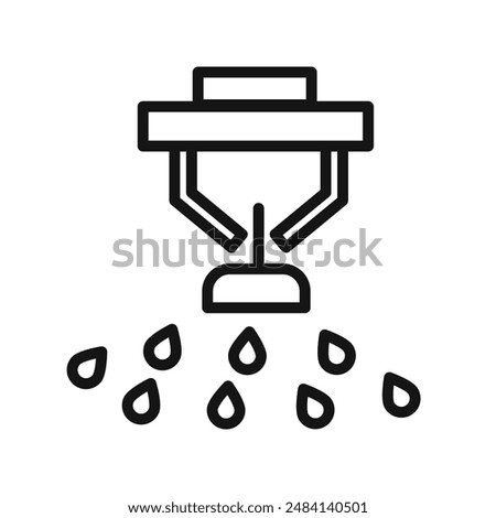 fire sprinkler icon black and white vector sign