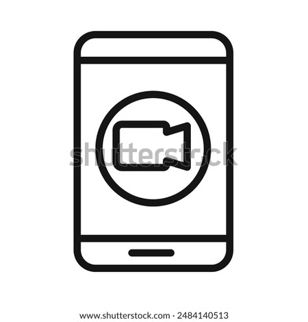 video chat conference icon black and white vector sign