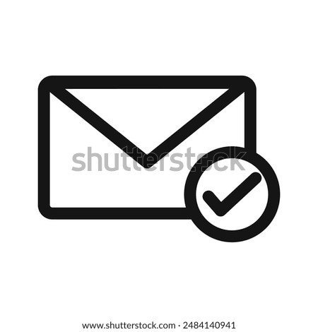 check message icon black and white vector sign