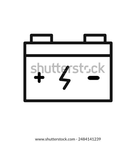 car battery icon black and white vector sign