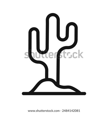 Cactus icon black and white vector sign