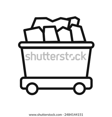 Mining Cart icon black and white vector sign